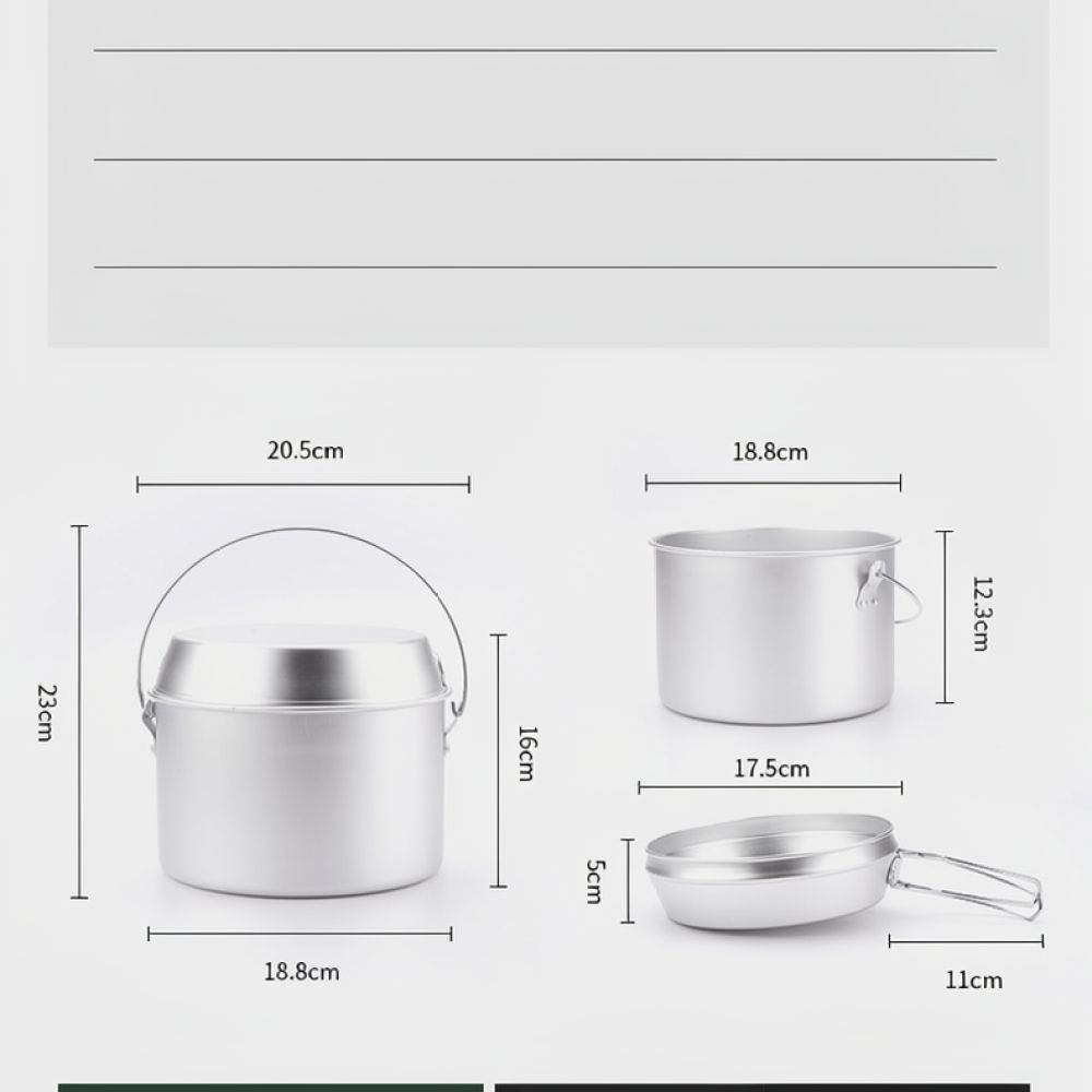 Outdoor Picnic Aluminum Cookwa - Camping Cooking Dining Set 评论和价格