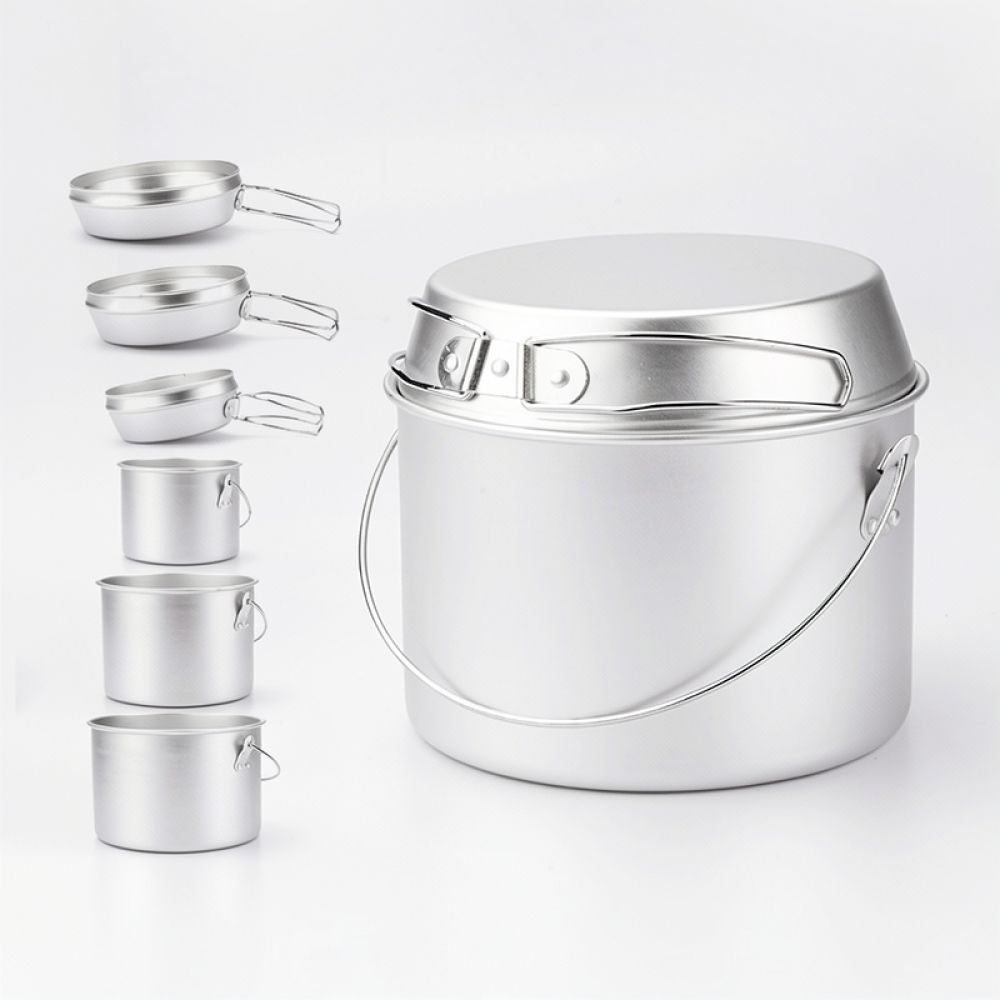 Outdoor Picnic Aluminum Cookwa - Camping Cooking Dining Set 评论和价格