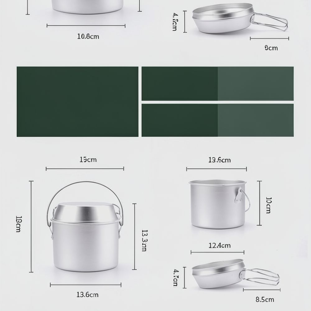 Outdoor Picnic Aluminum Cookwa - Camping Cooking Dining Set 评论和价格