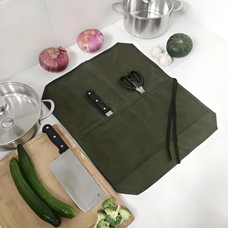 Waxed Canvas Chef Knife Roll M - Camping Cooking Organizer 评论和价格
