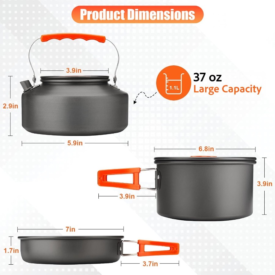 Camping Cookware Set: 35oz Non - Camping Hiking Cooking 评论和价格