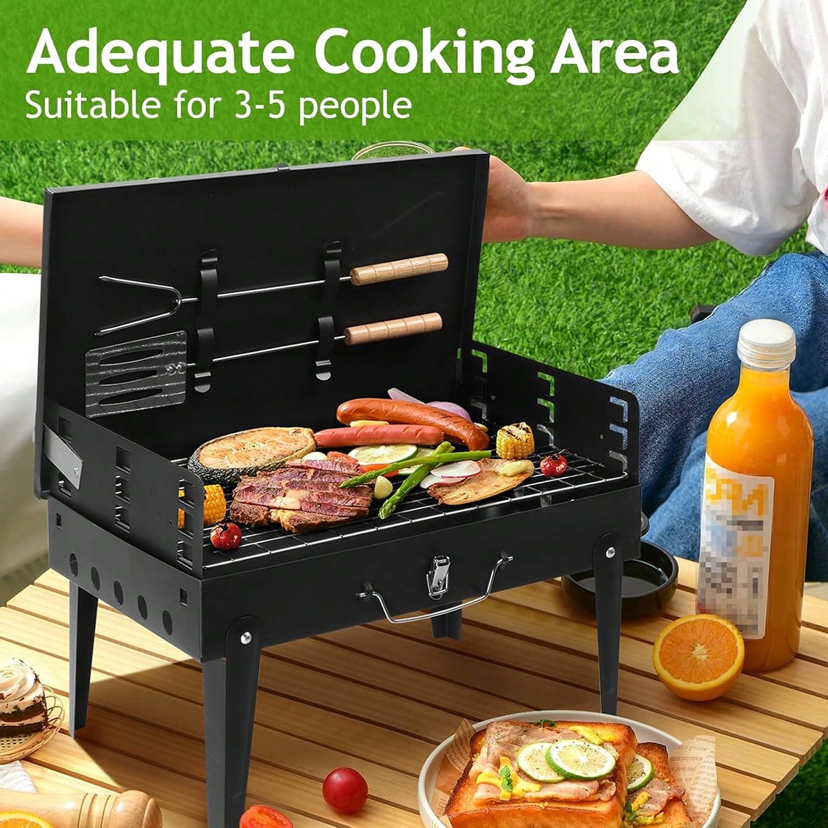1pc Small Portable Charcoal Gr - Camping Hiking Cooking 评论和价格